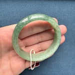 Genuine Grade A Green Pattern Traditional Jade Bracelet - 58mm Half Moon