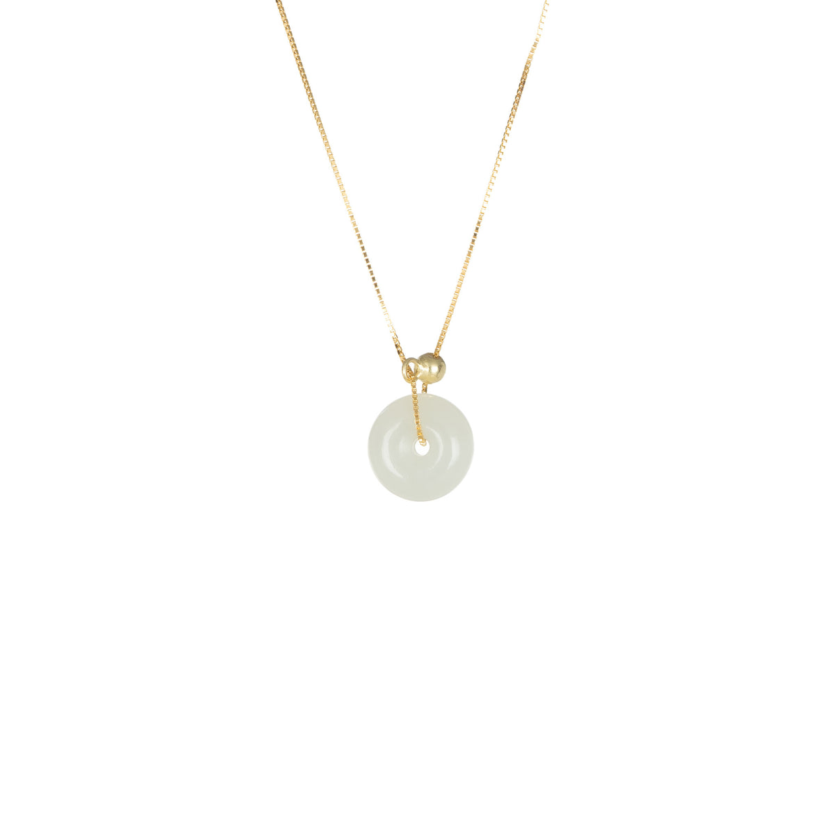 Pico Mini Kandy Donut Jade Necklace with Gold Plated Silver