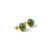 Jade Halo – Round Green Jade Cabochon Stud Earrings in Sterling Silver or Gold Vermeil