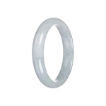 Genuine Grade A White Jadeite Jade Bangle Bracelet - 57mm Half Moon