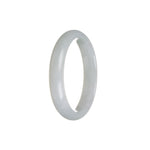 Genuine Type A White And Pale Green Jadeite Bangle - 56mm Half Moon