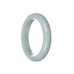 Real Grade A Pale Green Burma Jade Bracelet - 58mm Half Moon