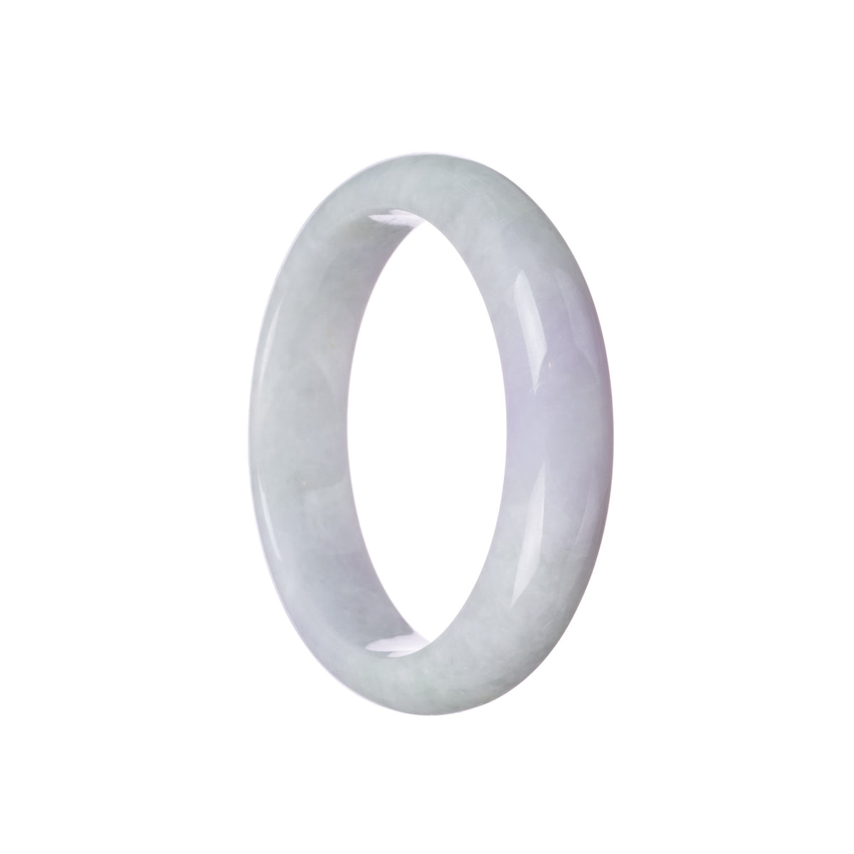 Authentic Grade A Lavender Jadeite Jade Bracelet - 58mm Half Moon