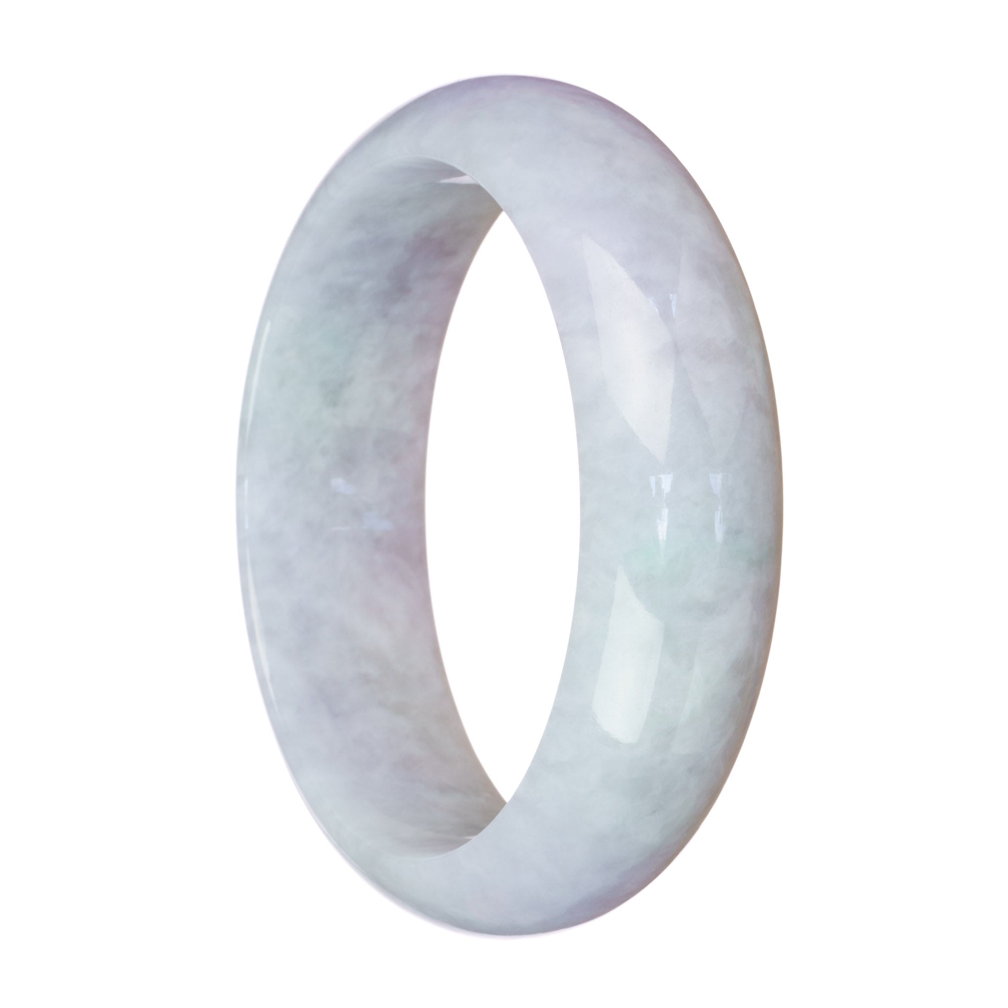 Genuine Untreated Light Lavender Burma Jade Bangle 62mm Half