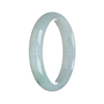 Real Grade A Pale Green Pattern Traditional Jade Bracelet - 56mm Half Moon
