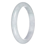 Authentic Untreated Pale Green Burmese Jade Bangle Bracelet - 78mm Half Moon