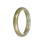 Authentic Grade A Brownish Green Burmese Jade Bangle Bracelet - 58mm Half Moon
