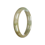 Authentic Grade A Brownish Green Burmese Jade Bangle Bracelet - 58mm Half Moon