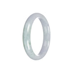 Genuine Natural White with Light Green Traditional Jade Bracelet - 57mm Half Moon