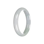 Real Natural Pale Green Burmese Jade Bracelet - 56mm Half Moon