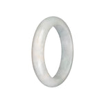 Authentic Type A Light Green with White Burma Jade Bangle Bracelet - 58mm Half Moon