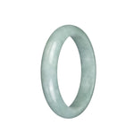 Certified Untreated Light Green Burmese Jade Bangle Bracelet - 61mm Half Moon
