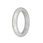 Natural Untreated Jadeite Jade Bangle - 58mm Half Moon
