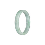 Real Grade A Green Pattern Burmese Jade Bangle Bracelet - 52mm Flat