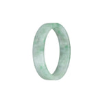 Authentic Grade A Green Pattern Burma Jade Bangle Bracelet - 52mm Flat