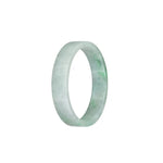 Genuine Type A Green Pattern Jadeite Bangle - 50mm Flat