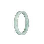 Certified Natural Pale Green with Green Pattern Burma Jade Bangle Bracelet - 52mm Flat