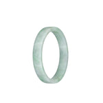 Certified Untreated Pale Green with Green Pattern Traditional Jade Bangle - 52mm Flat