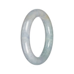 Natural Light Grey with Light Green Jadeite Bangle - 57mm Round