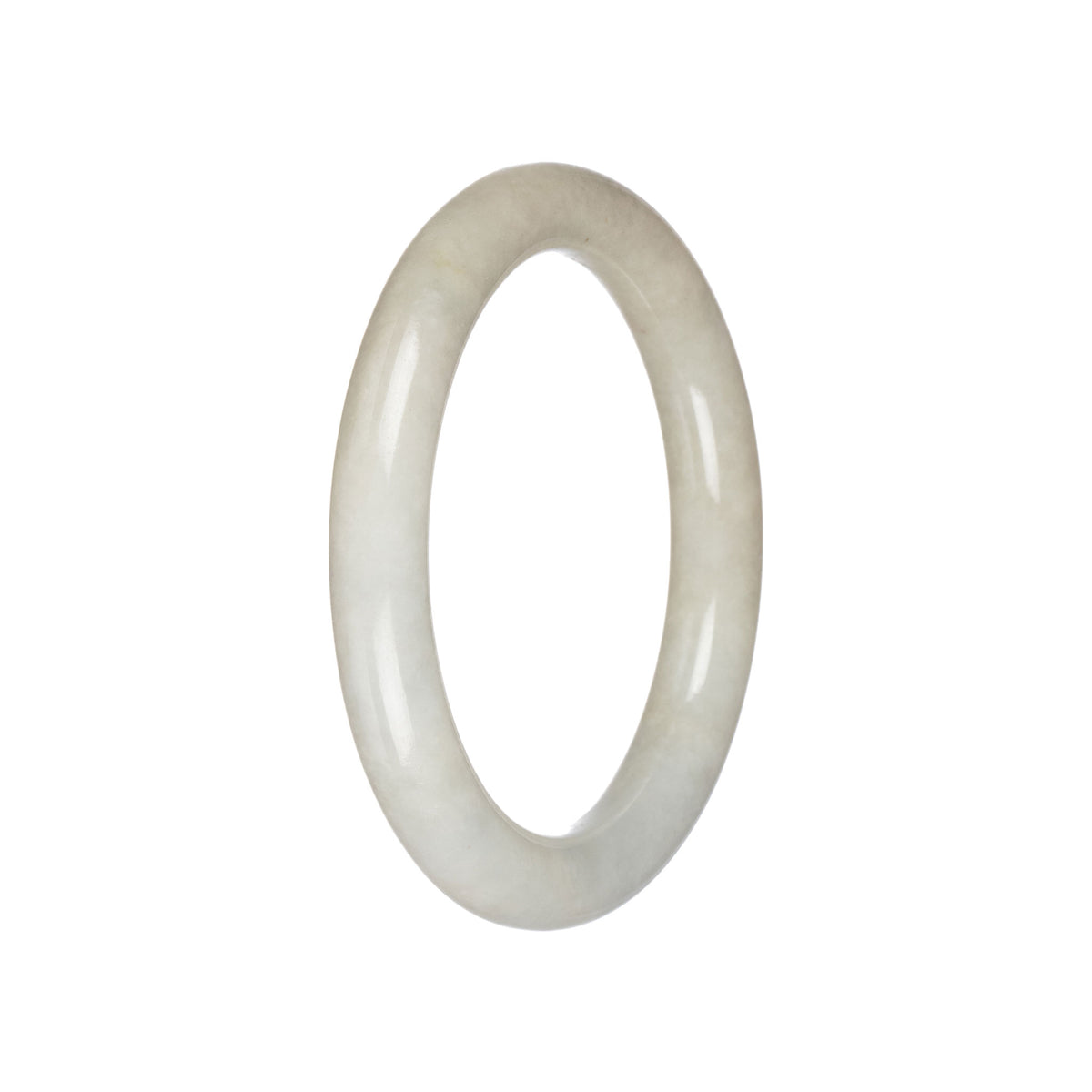 Genuine Creamy Whtie Traditional Jade Bangle - 57mm Round