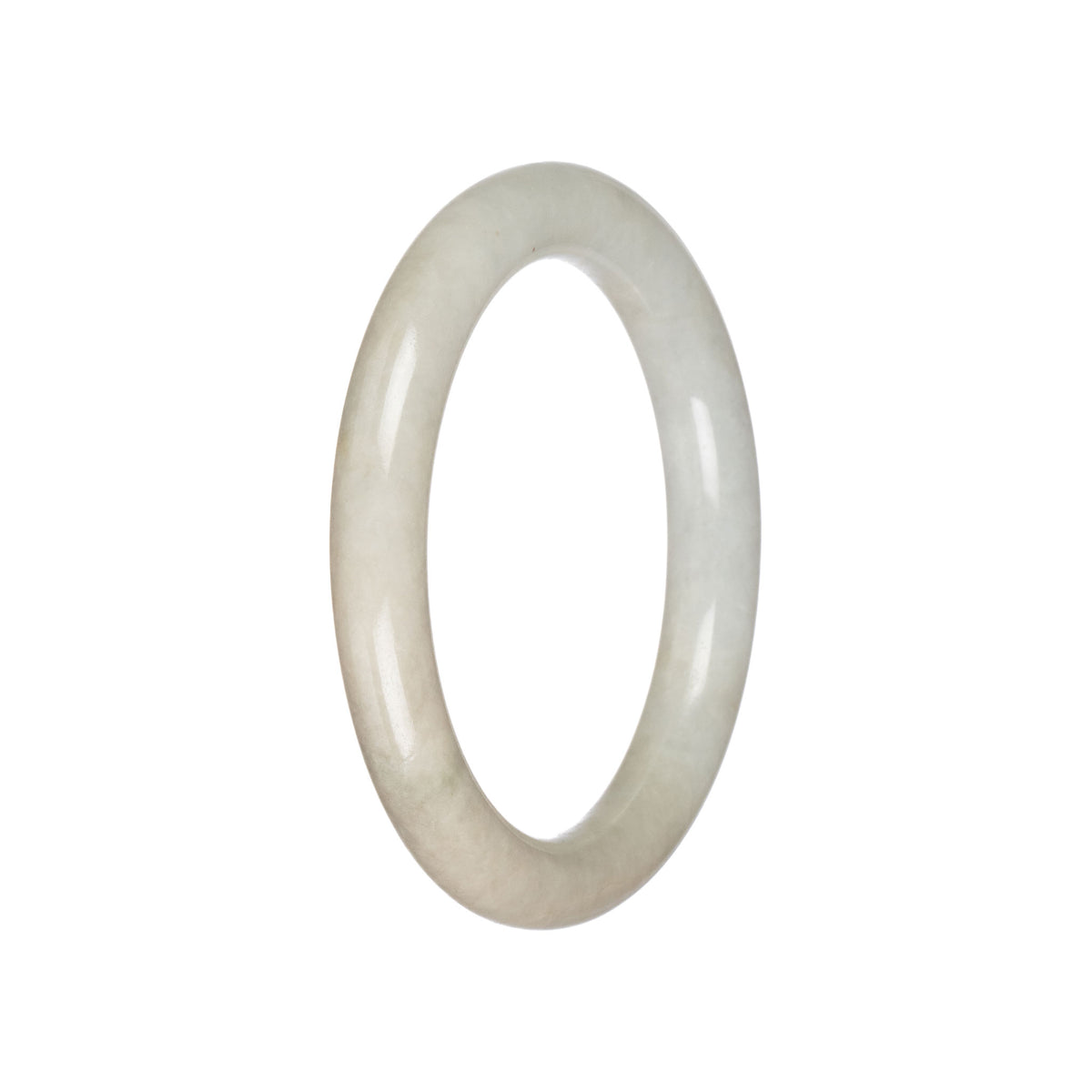 Genuine Creamy Whtie Traditional Jade Bangle - 57mm Round