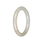 Genuine Creamy Whtie Traditional Jade Bangle - 57mm Round