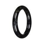 Grade A Black Jadeite Jade Bangle - 60mm Round