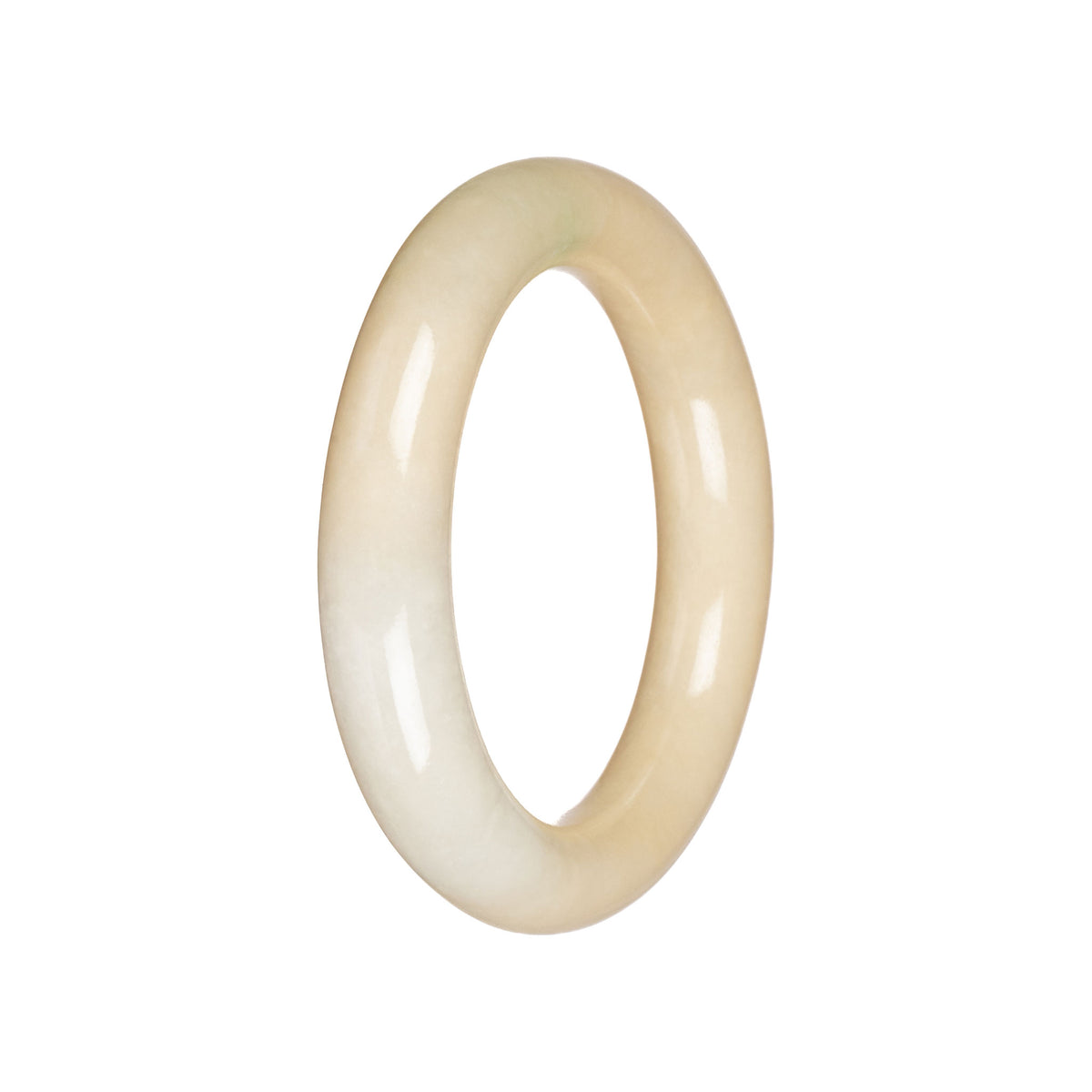 Real Pale Yellow Traditional Jade Bangle - 54mm Round