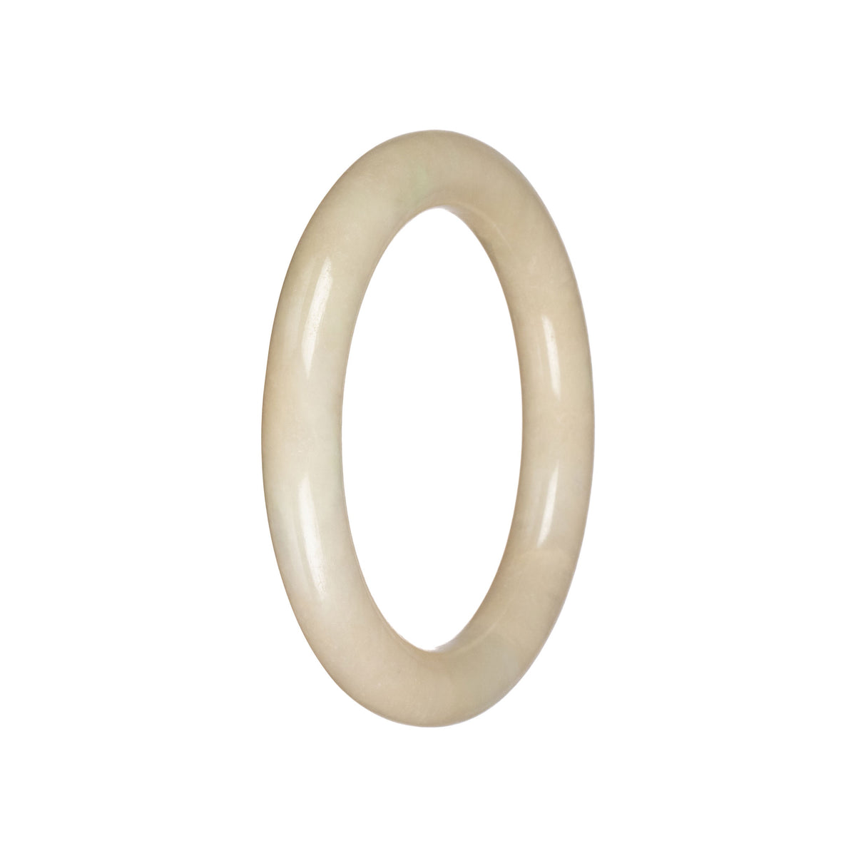 Genuine Ivory Burma Jade Bangle - 56mm Round