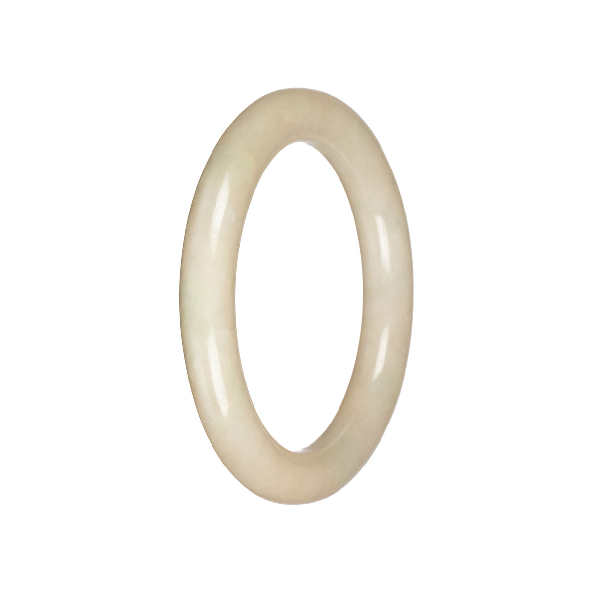 Genuine Ivory Burma Jade Bangle - 56mm Round
