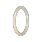 Real White Burmese Jade Bangle - 60mm Petite Round
