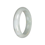Grade A Pale Green Burma Jade Bangle - 59mm Half Moon