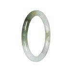 Authentic Pale Green with Green Burmese Jade Bangle - 59mm Petite Round