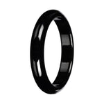 Black Jade Bangle Bracelet – 'The Midnight' Half Moon (54mm–61mm)