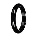 Black Jade Bangle Bracelet – 'The Midnight' Half Moon (54mm–61mm)
