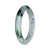 Natural Gray Black pattern and Green Patch Burmese Jade Bangle - 58mm Half Moon