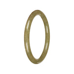 Untreated Olive Green with Brownish Yellow Patches Burma Jade Bangle Bracelet - 53mm Petite Round
