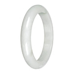Authentic White Jade Bangle - 59mm Half Moon