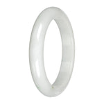 Authentic White Jade Bangle - 59mm Half Moon