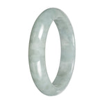 Real Light Green Jadeite Bangle Bracelet - 58mm Half Moon