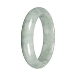Authentic Light Green Burmese Jade Bangle Bracelet - 55mm Half Moon