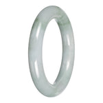 Untreated Pale Green with Green Patches Jadeite Jade Bangle - 55mm Round