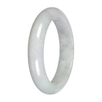 Natural White Traditional Jade Bangle - 58mm Half Moon