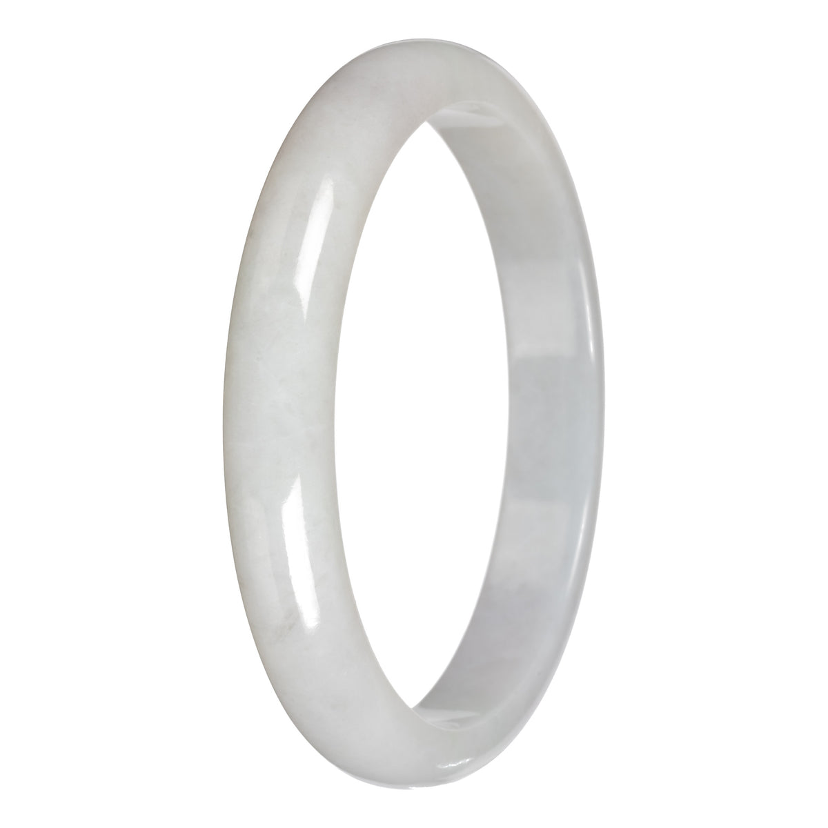 Authentic White Traditional Jade Bangle - 78mm Half Moon