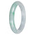 Real White with Apple Green Pattern Traditional Jade Bangle Bracelet - 65mm Half Moon