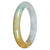 Real Pale Green with Yellow and Apple Green Jadeite Bangle Bracelet - 63mm Half Moon