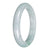Authentic Pale Green with Emerald Green Burma Jade Bangle - 63mm Half Moon