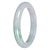 Natural White with Apple Green Pattern Burmese Jade Bangle - 64mm Half Moon