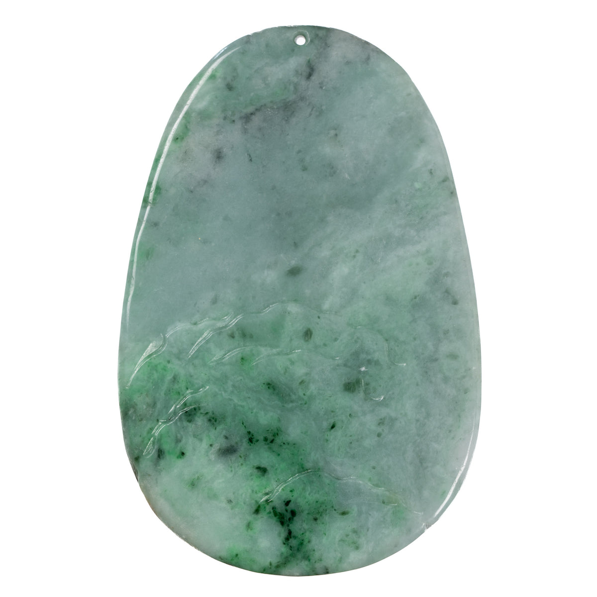 Jade Temple, Bridge and Trees Pendant - Certified Myanmar Jadeite