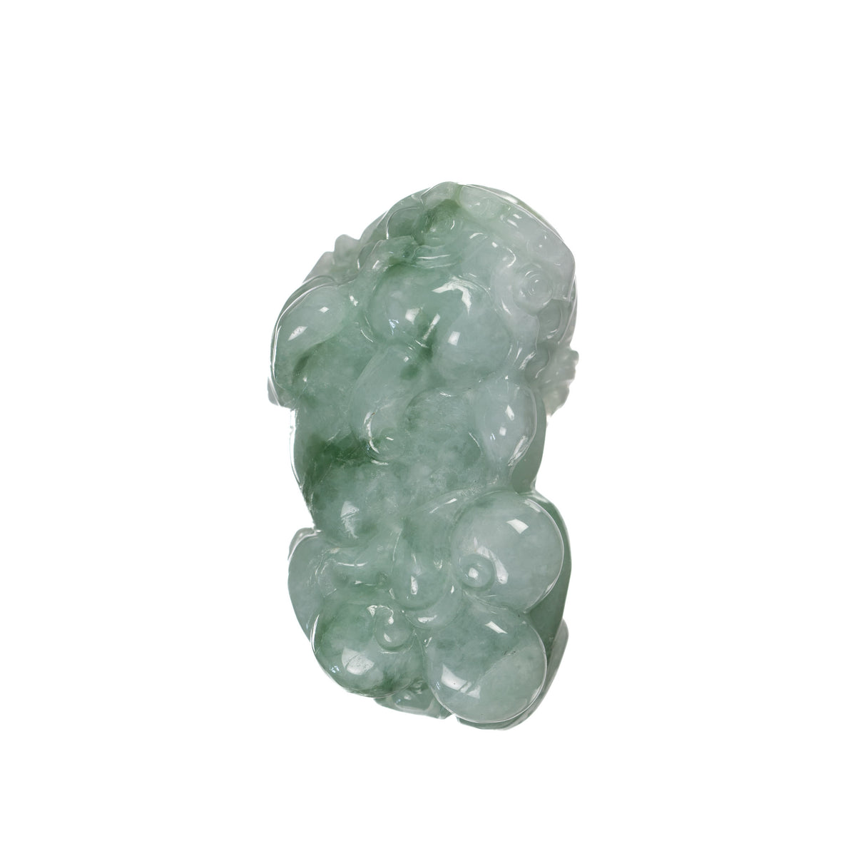 Carved Jade Pixiu Pendant - Natural Burmese Jadeite